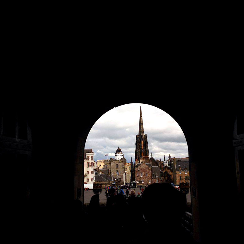 This is what you see when you walk through the Edinburgh Castle gate and look back.