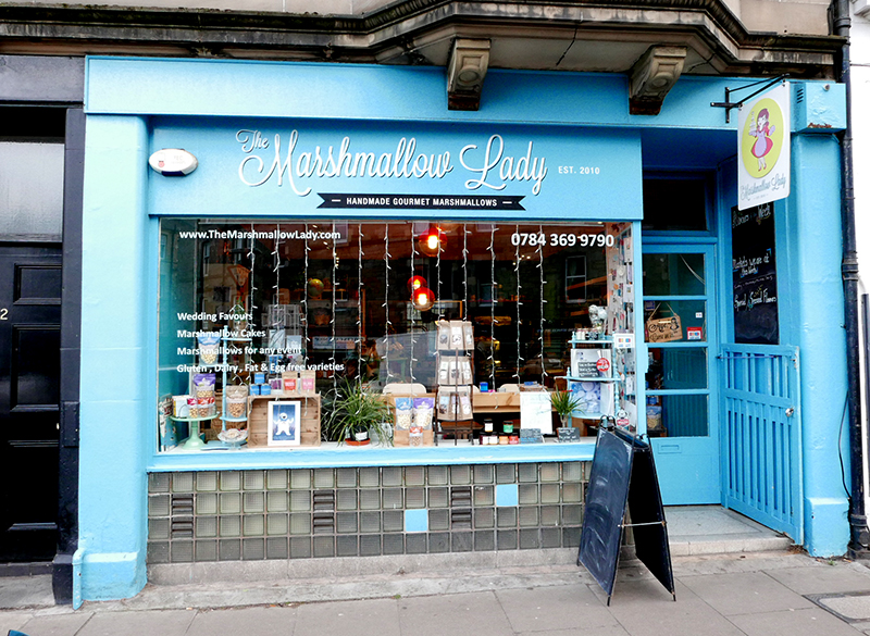 marshmallow lady shop front Edinburgh