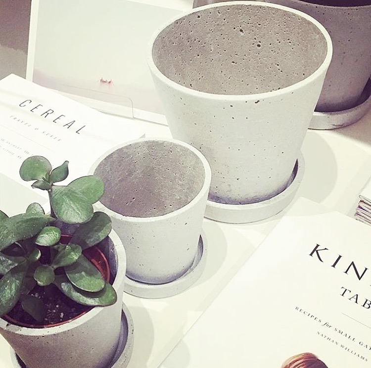 Concrete flowerpots by HAY